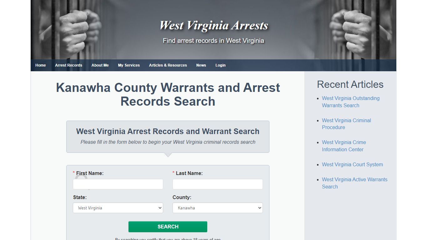 Kanawha County Warrants and Arrest Records Search