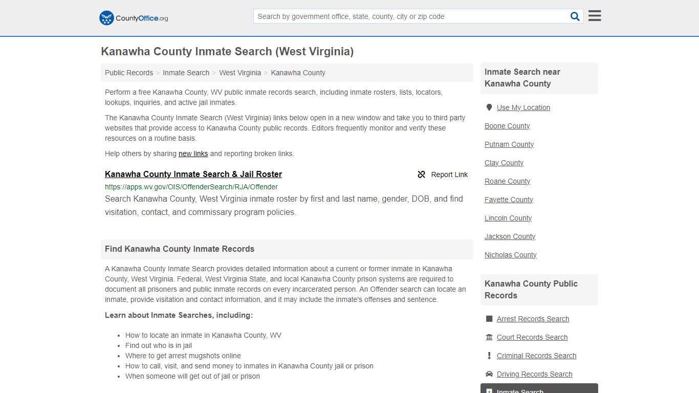 Inmate Search - Kanawha County, WV (Inmate Rosters & Locators)